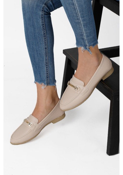 Kadın Babet Zincir Tokalı Hafif Rahat Taban Şık Günlük Ayakkabı