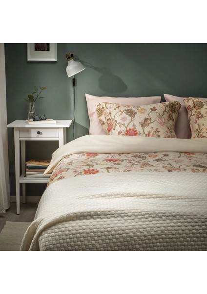 Nässelklocka Nevresim Seti Çift Kişilik 240 x 220 - 50 x 60 cm Açık Gri Bej Pamuklu fiyatları