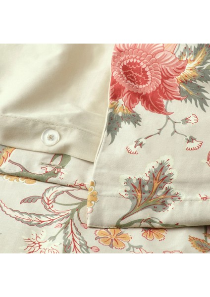 Nässelklocka Nevresim Seti Çift Kişilik 240 x 220 - 50 x 60 cm Açık Gri Bej Pamuklu indirimleri