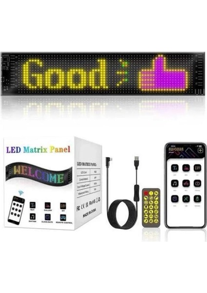 LED Matrix Bluetooth Bağlantılı Araç Camına Uygun Pixsel Görünümlü 16X96 fırsatları