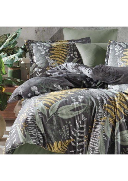 Pamuk Saten Çift Kişilik Nev Takımı Botanica V1 Yeşil fiyatları