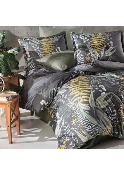 Pamuk Saten Çift Kişilik Nev Takımı Botanica V1 Yeşil modelleri