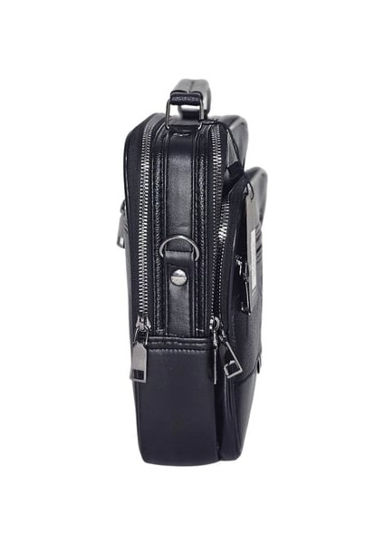 Erkek Lüks Siyah Renk Büyük Boy Bol Bölmeli El Çantası