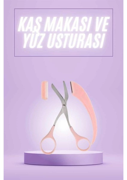 Taraklı Kaş Makası ve Ustura Seti Kaş Düzeltme Makası Kaş Bıyık Alma Aleti fiyatları