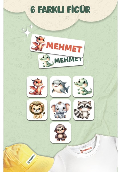 Kıyafet Etiketi - Okul Kıyafetlerine Kişiye Özel 30 Saniyede Kolay Uygulama Yıkanabilir - Hayvanlar2 fiyatları