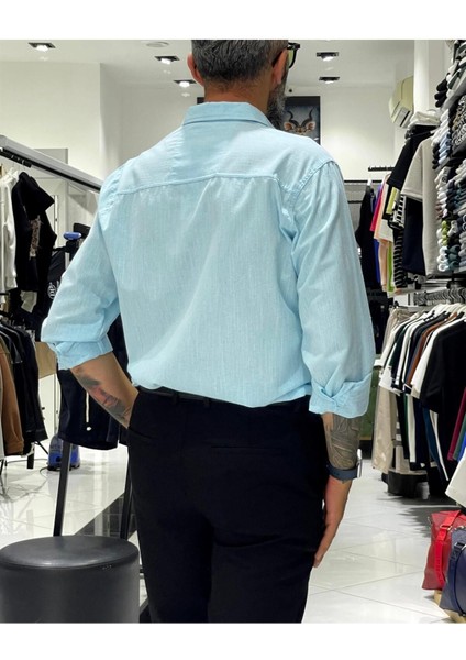 Regular Fit Keten Pamuk Erkek Gömlek