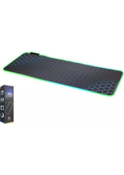 Mouse Pad Oyuncu Rgb 300X800 mm Hadron Onezero ZR1001 Petek Desenli