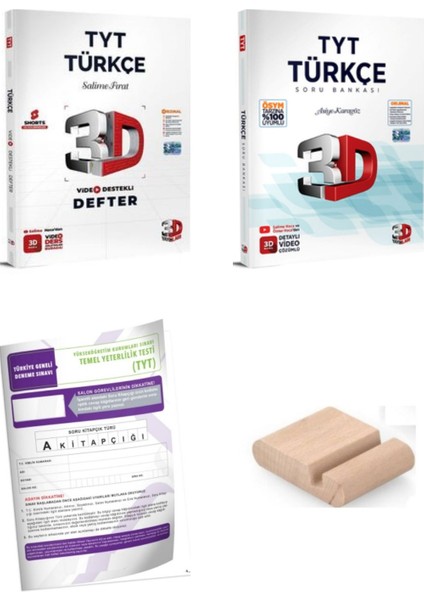 3D Tyt Türkçe Soru Bankası ve Video Destekli Defter- Yks 2026 + Telefon Tutucu + Tyt Deneme