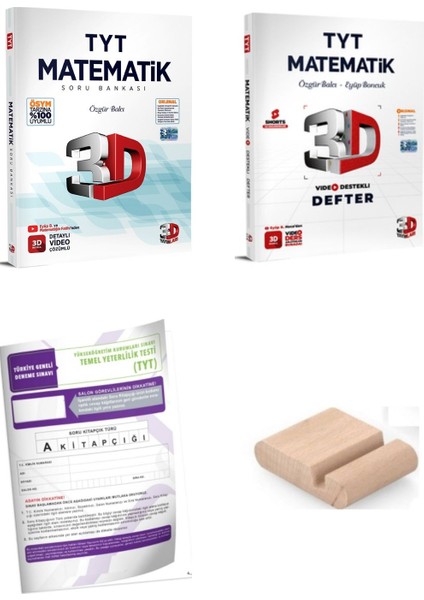 3D Tyt Matematik Soru Bankası ve Video Destekli Defter - Yks 2026 + Telefon Tutucu + Tyt Deneme