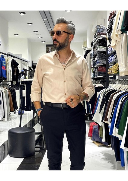 Regular Fit Keten Pamuk Erkek Gömlek fiyatları
