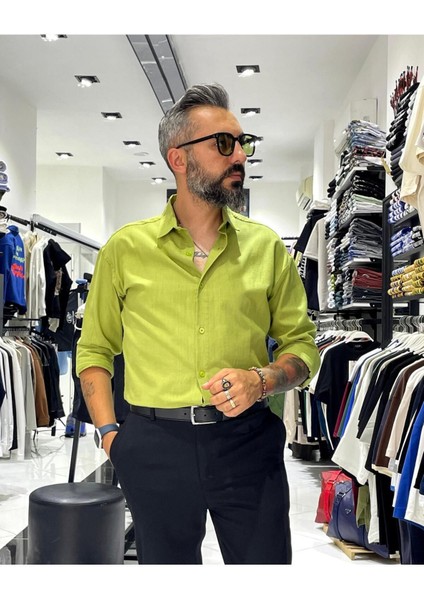 Regular Fit Keten Pamuk Erkek Gömlek fiyatları
