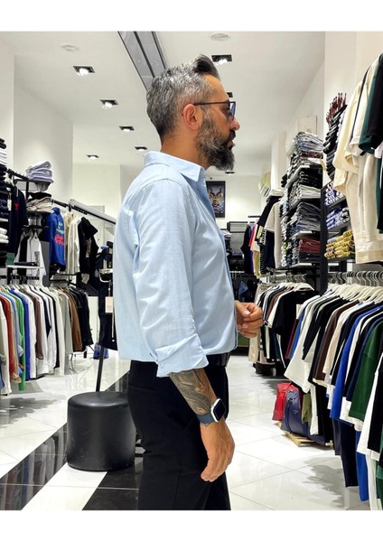 Regular Fit Keten Pamuk Erkek Gömlek fırsatları