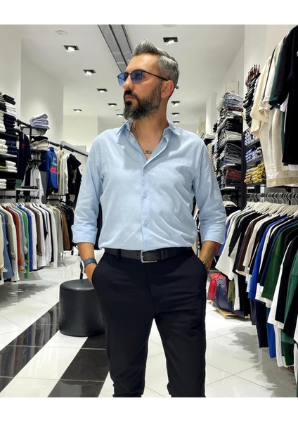 Regular Fit Keten Pamuk Erkek Gömlek indirimleri