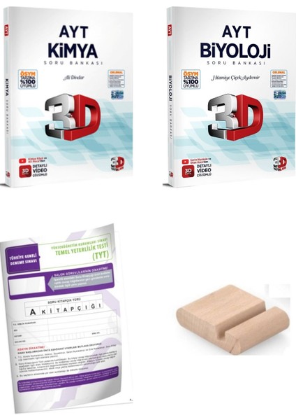 3D Ayt Kimya Biyoloji Sayısal Soru Bankası Yks 2026 + Telefon Tutucu + Tyt Deneme