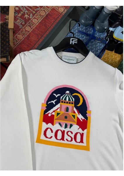 Ön Nakış Detaylı Erkek Triko Kazak