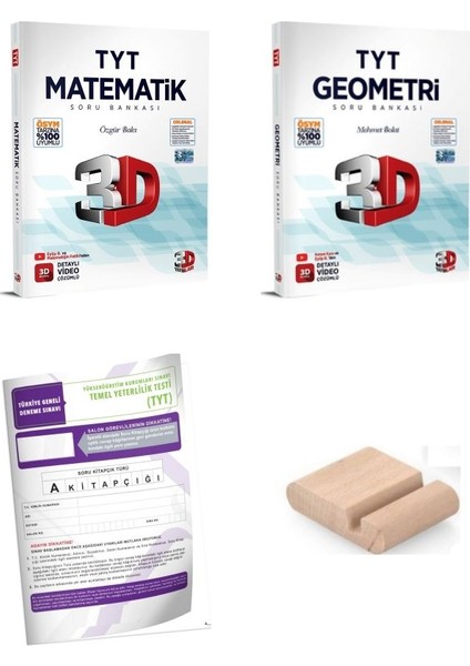 3D Tyt Matematik Geometri Soru Bankası - Yks 2026 + Telefon Tutucu + Tyt Deneme