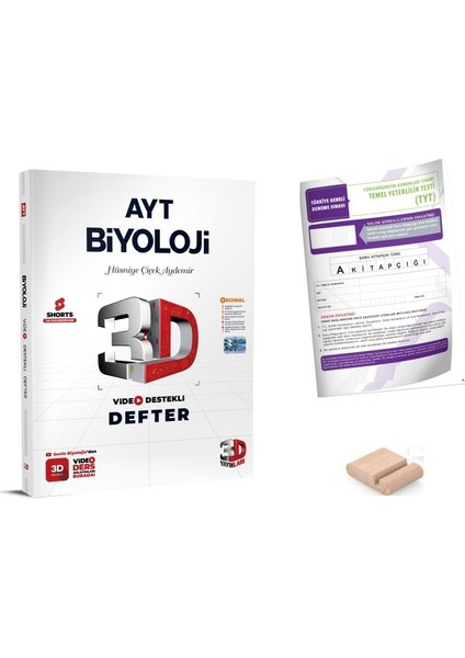 3D Ayt Biyoloji Video Destekli Defter - Yks 2026 + Telefon Tutucu + Tyt Deneme