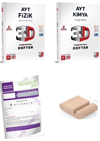 3D Ayt Fizik Kimya Video Destekli Defter - Yks 2026 + Telefon Tutucu + Tyt Deneme