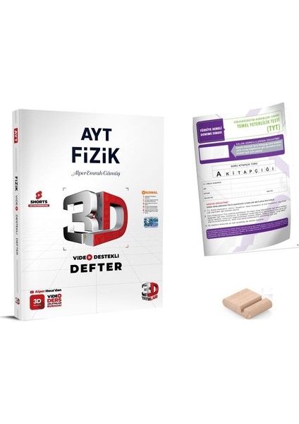 3D Ayt Fizik Video Destekli Defter - Yks 2026 + Telefon Tutucu + Tyt Deneme