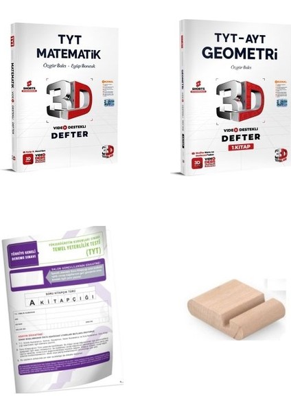 3D Tyt Matematik Geometri Video Destekli Defter - Yks 2026 + Telefon Tutucu + Tg Deneme