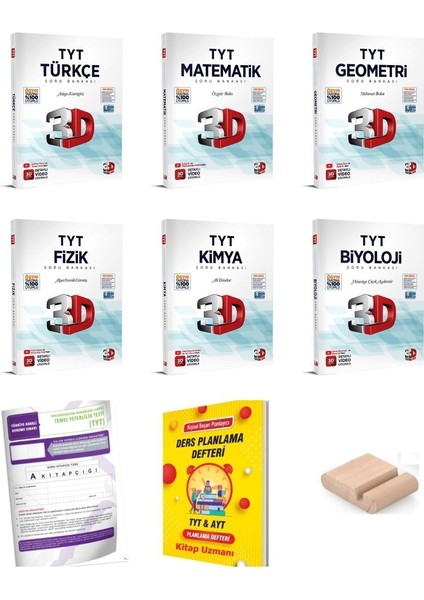 3D Tyt Türkçe Matematik Geometri Fizik Kimya Biyoloji Sayısal Soru Bankası Yks 2026 Planlama Defteri