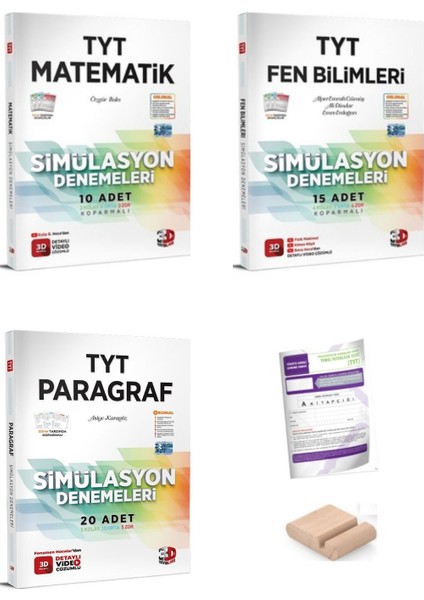3D Tyt Paragraf Fen Bilimleri Matematik Simülasyon Deneme Yks 2026 + Telefon Tutucu + Tyt Deneme