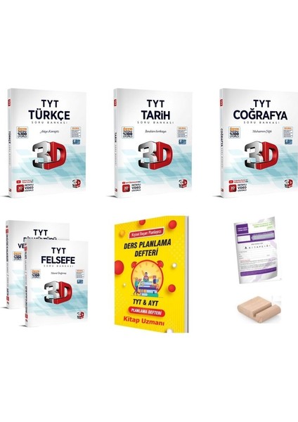 3D Tyt Türkçe Tarih Coğrafya Felsefe Soru Bankası Yks 2026+PLANLAMA Defteri+Telefon Tutucu+Deneme