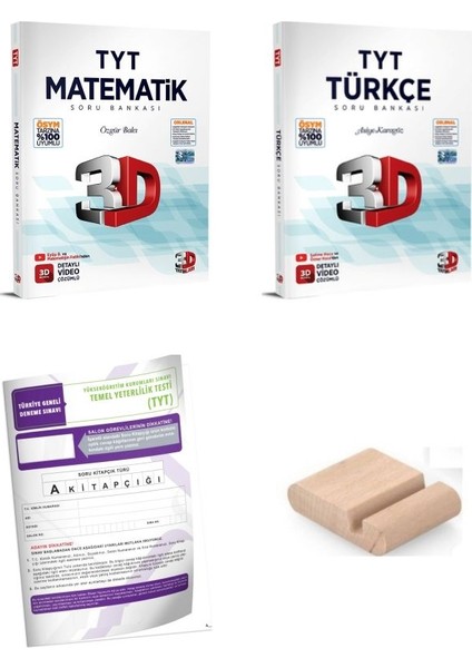 3D Tyt Matematik -Türkçe Soru Bankası - Yks 2026 + Telefon Tutucu + Tyt Deneme+Planlamadefteri