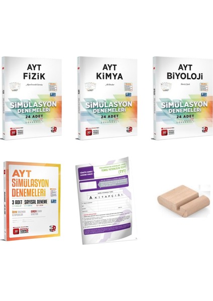 3D Ayt Fizik Kimya Biyoloji + 3'lü Sayısal Simülasyon Deneme Yks 2026 + Telefon Tutucu + Tg Deneme