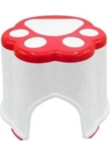 Kırmızı Detaylı Küçük Plastik Çocuk Taburesi 20 cm – Hafif ve Dayanıklı