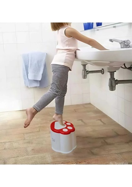 Kırmızı Detaylı Küçük Plastik Çocuk Taburesi 20 cm – Hafif ve Dayanıklı fiyatları