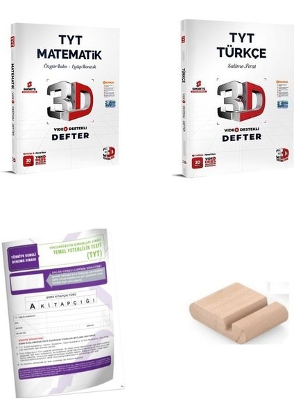 3D Tyt Matematik Türkçe Video Destekli Defter - Yks 2026 + Telefon Tutucu + Tg Deneme