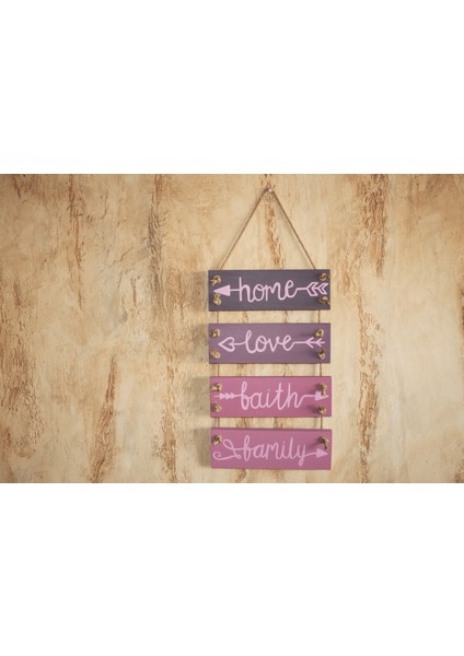 4'lü El Yapımı Jüt Halat Askılı Rengarenk Mottolu Ahşap Iç ve Dış Mekan Bohem Duvar Panosu fiyatları