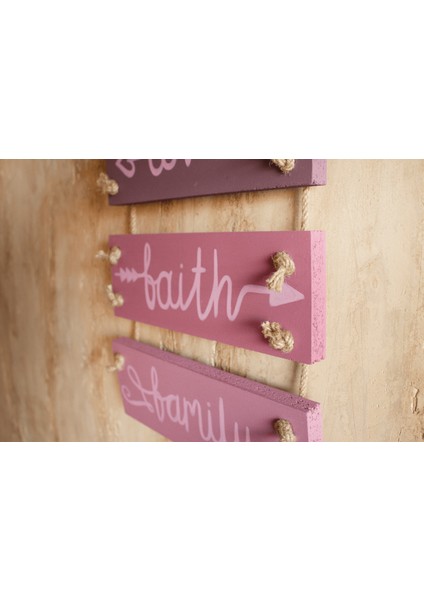 4'lü El Yapımı Jüt Halat Askılı Rengarenk Mottolu Ahşap Iç ve Dış Mekan Bohem Duvar Panosu indirimleri