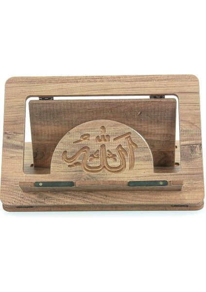 Masaüstü Kademeli Ayarlanabilir Allah Yazılı Sayfa Tutucu Aparatlı Ahşap Rahle, Katlanabilir Tablet Standı modelleri