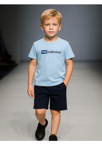 Erkek Çocuk Pamuklu Indicate Yazılı Şortlu Takım