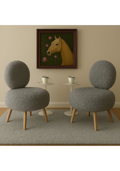 Berjer , Çay Seti,peluş Kumaş,yuvarlak Gürgen Sırtlı,koltuk Takımı, Ikili Koltuk,dekoratif Berje