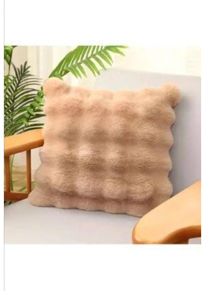 2'li Peluş Tavşan Kürkü Kırlent Takımı – Yumuşak ve Konforlu Tasarım