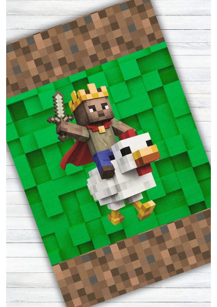 Chicken Jokey Desenli Halı Dijital Baskılı Dokuma Kaymaz Tabanlı Yıkanabilir Antialerjik Genç Odası Halısı modelleri
