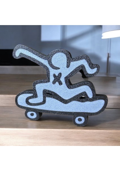 Keith Haring Tarzı Skate Figür – Modern Pop Art Dekor | Kabuk Factory Tasarımı