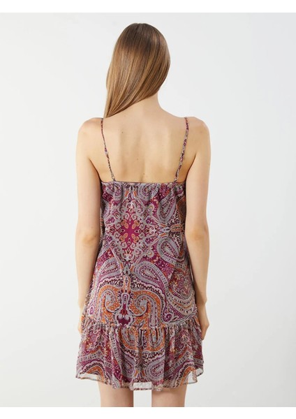 Lcw Vision Etnik Desenli Askılı A Kesim Şifon Mini Elbise (S5) fırsatları