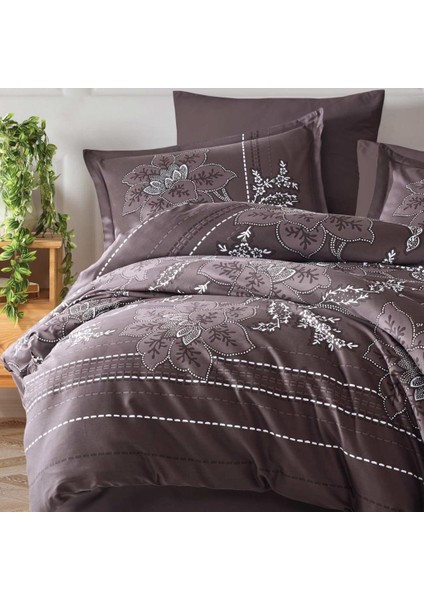 Pamuk Saten Çift Kişilik Nev Takımı Moya V1 Kahve fiyatları