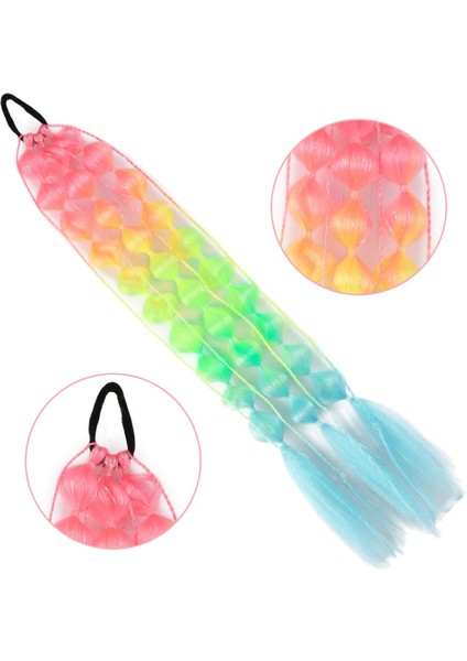 Bn Örgülü Simli Lastikli At Kuyruğu - A cm05