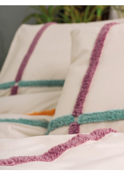 Puff Nakışlı Ranforce Çift Kişilik Nev Takımı Insula Gülkurusu modelleri