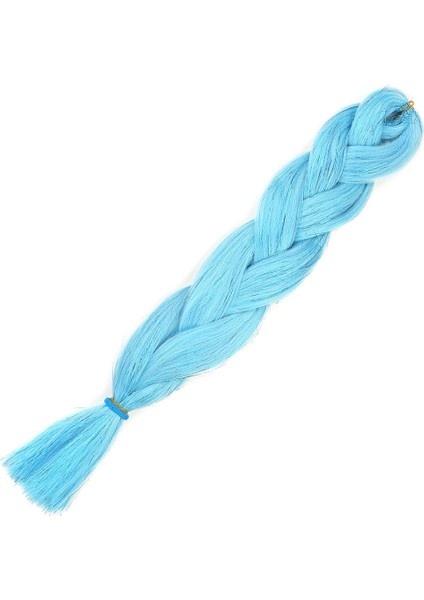 Simli Açık Mavi Örgülük Saç 100 gr