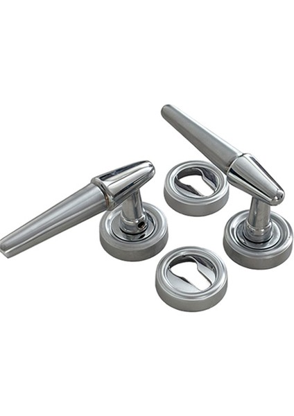 Onur Saten Gümüş Krom Rozetli Pirinç Yale Çelik Kapı Kolu, Lüks, Paslanmaz, Uzun Ömürlü, 1 Takım