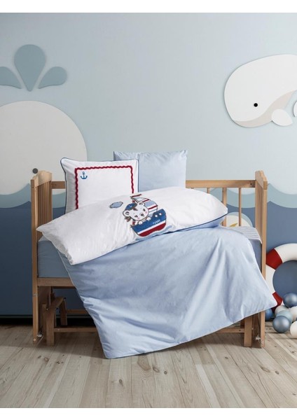 Punch Nakışlı Bebek Nev Takımı Miniyo Mavi