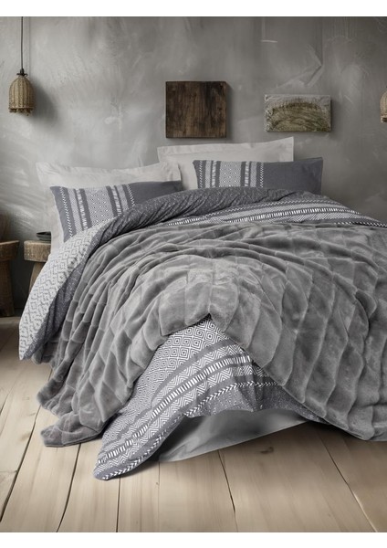 Trim Çift Kişilik Battaniyeli Nev Takımı Suave Antrasit