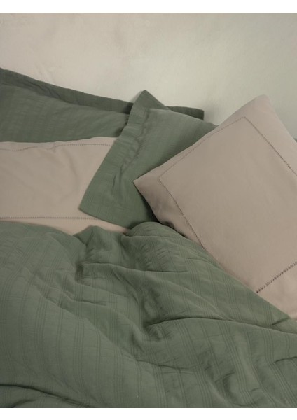 Çift Kişilik Yatak Örtülü Pike Takımı Natura Vilo Yeşil fiyatları