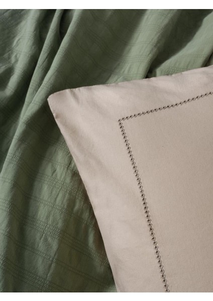 Çift Kişilik Yatak Örtülü Pike Takımı Natura Vilo Yeşil fırsatları